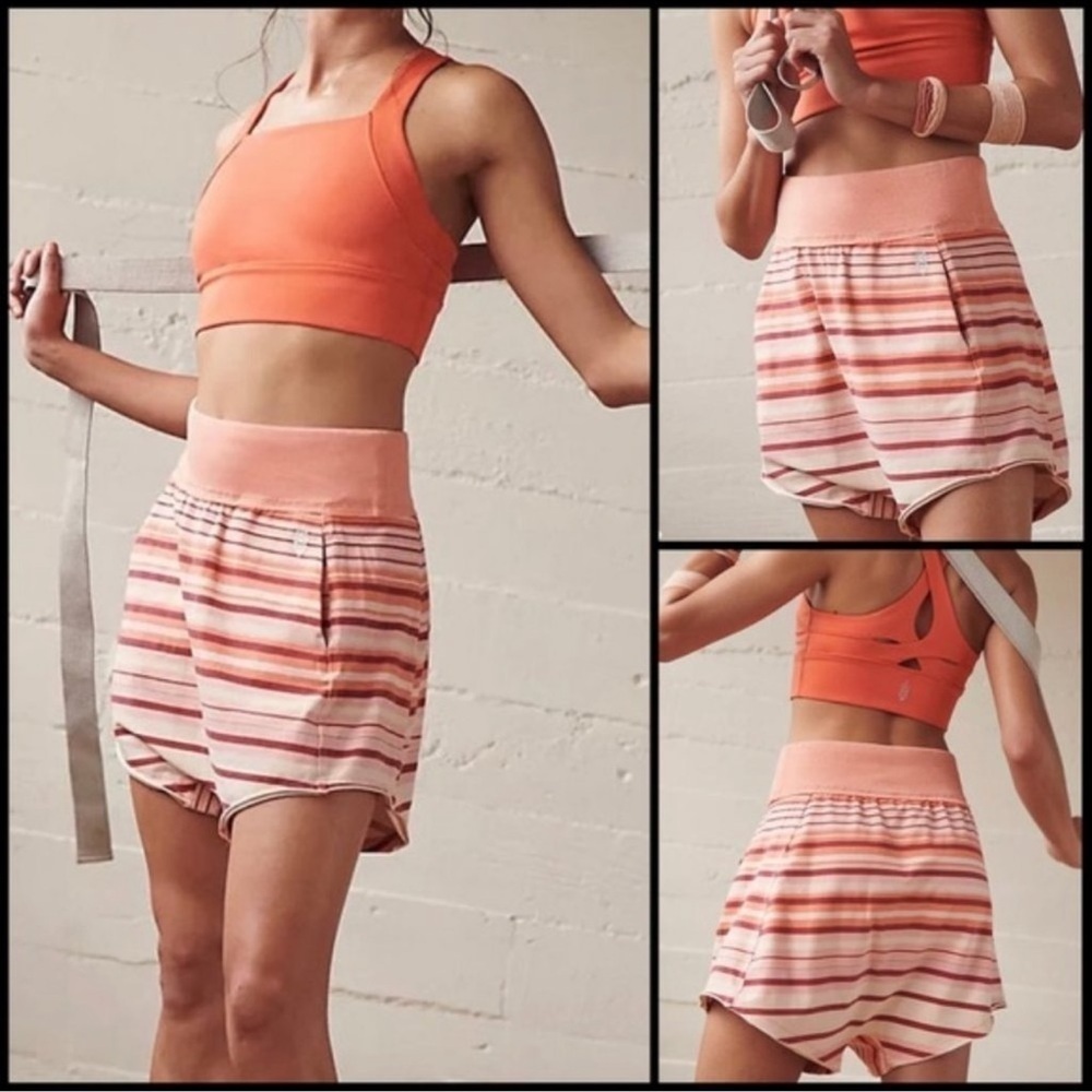 Free People Movement "Hot Shot Stripe" Shorts - Picture 2 of 14